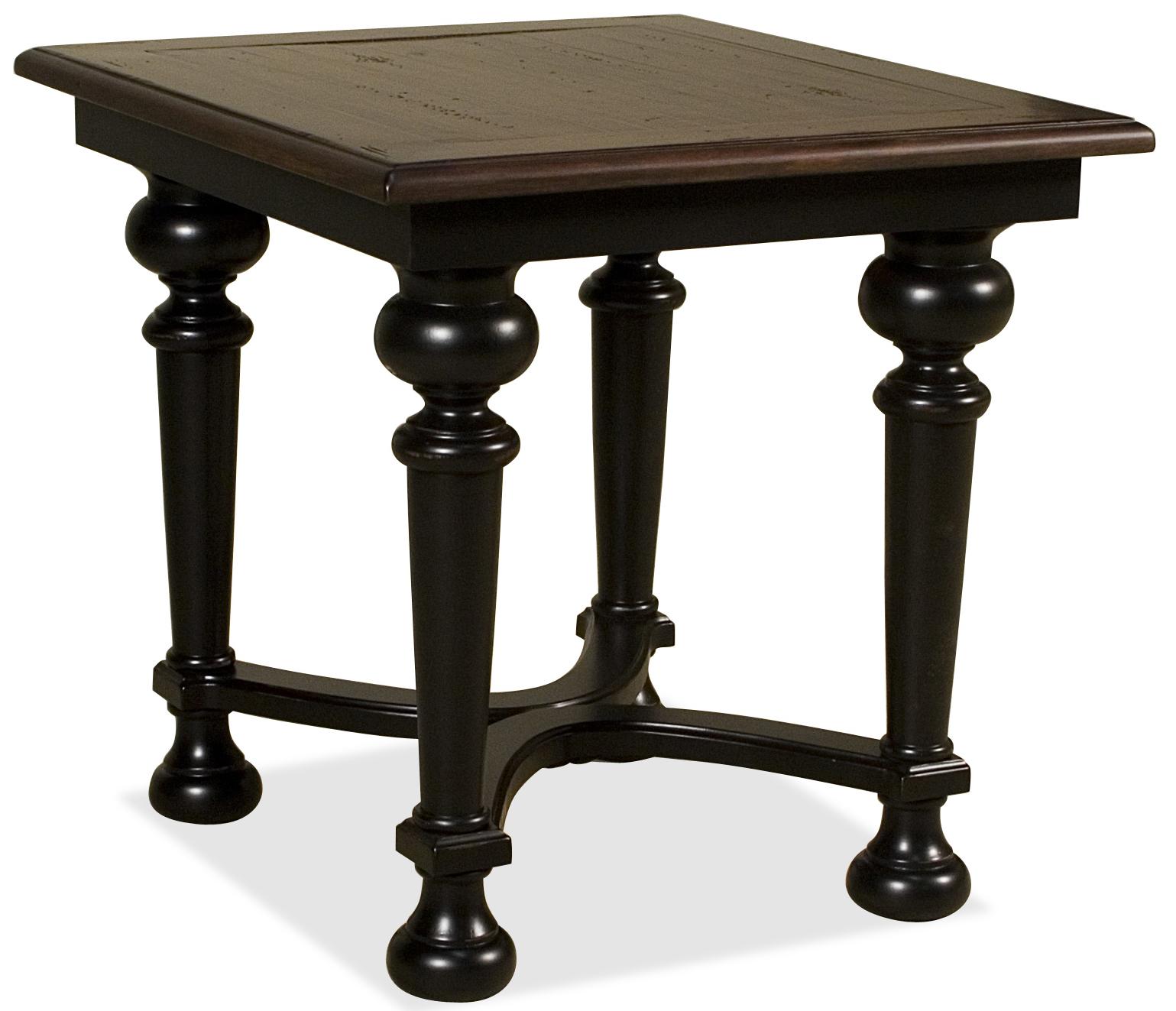 Riverside Furniture Williamsport Rectangular End Table with Turned Legs